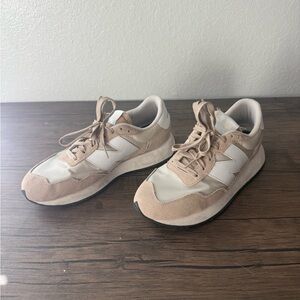 New Balance Beige and White Athletic Shoes